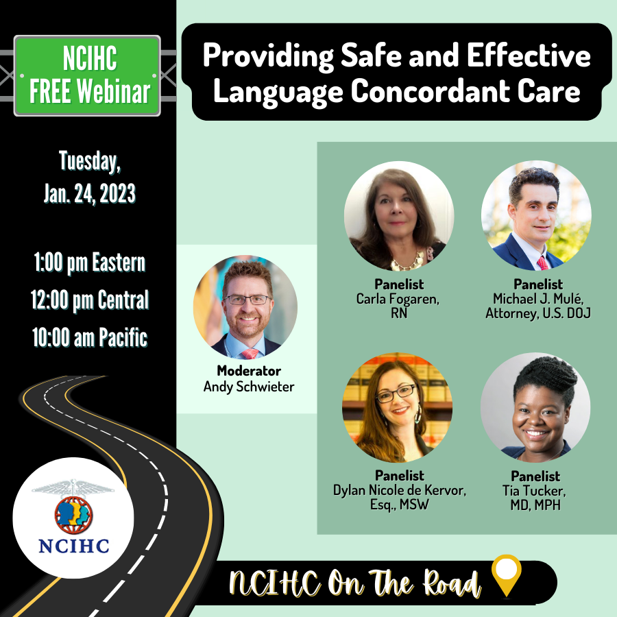 Providing Safe and Effective Language Concordant Care ad for webinar called Providing Safe and Effective Language Concordant Care